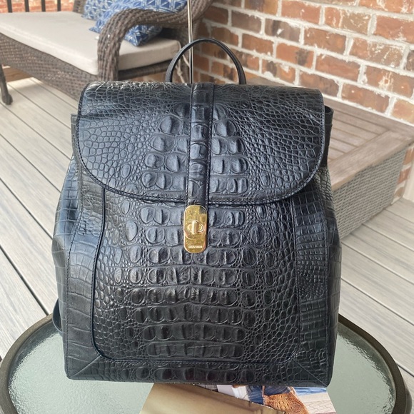 NWT BRAHMIN SADIE BACKPACK BLACK BARLOW MATTE FINISH VACHETTA LEATHER. - Picture 4 of 9
